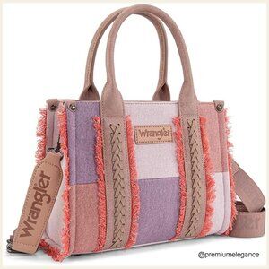 Canvas Tote Bag with Detachable Strap, Multiple Pockets, Western Style